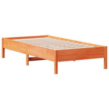 vidaXL Bed Frame | Wax brown | Solid pine wood, Plywood slats | Single | Durable