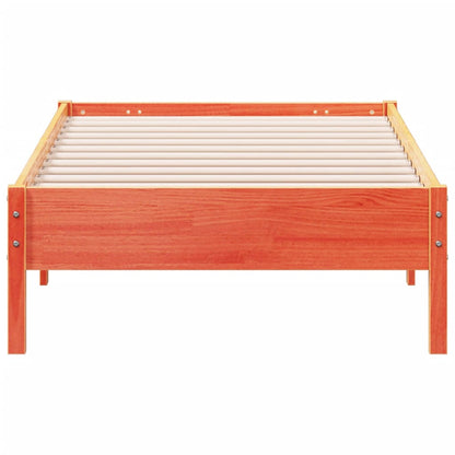 vidaXL Bed Frame | Wax brown | Solid pine wood, Plywood slats | Single | Durable