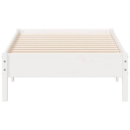 vidaXL Bed Frame | White | Solid Pine Wood, Plywood | Small Single | Simple