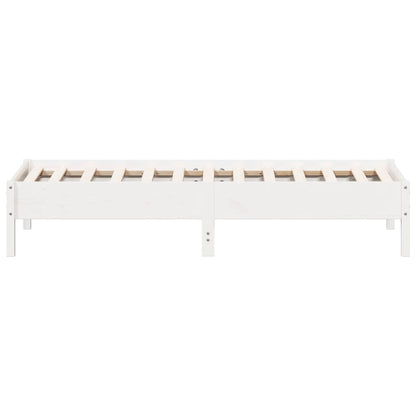 vidaXL Bed Frame | White | Solid Pine Wood, Plywood | Small Single | Simple