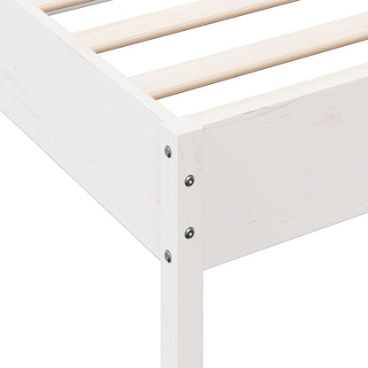 vidaXL Bed Frame | White | Solid Pine Wood, Plywood | Small Single | Simple