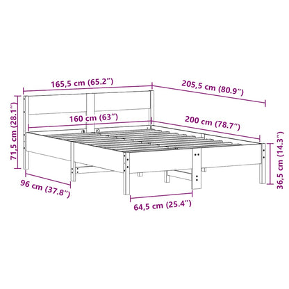 vidaXL Bed Frame without Mattress White 160x200 cm Solid Wood Pine
