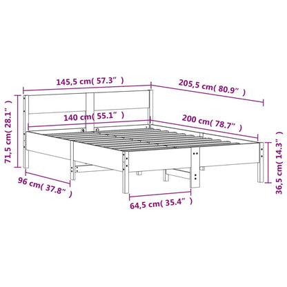 vidaXL Bed Frame without Mattress 140x200 cm Solid Wood Pine