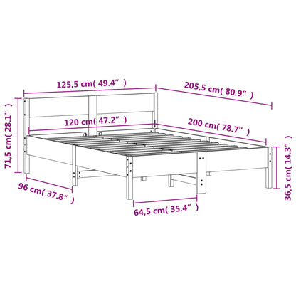 vidaXL Bed Frame without Mattress 120x200 cm Solid Wood Pine