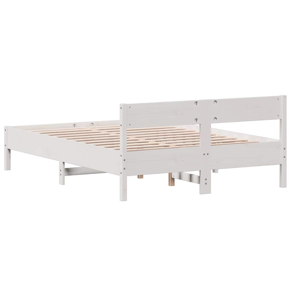 vidaXL Bed Frame without Mattress White 120x200 cm Solid Wood Pine