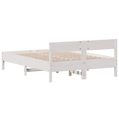 vidaXL Bed Frame without Mattress White 120x200 cm Solid Wood Pine