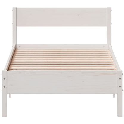 vidaXL Bed Frame without Mattress White 100x200 cm Solid Wood Pine