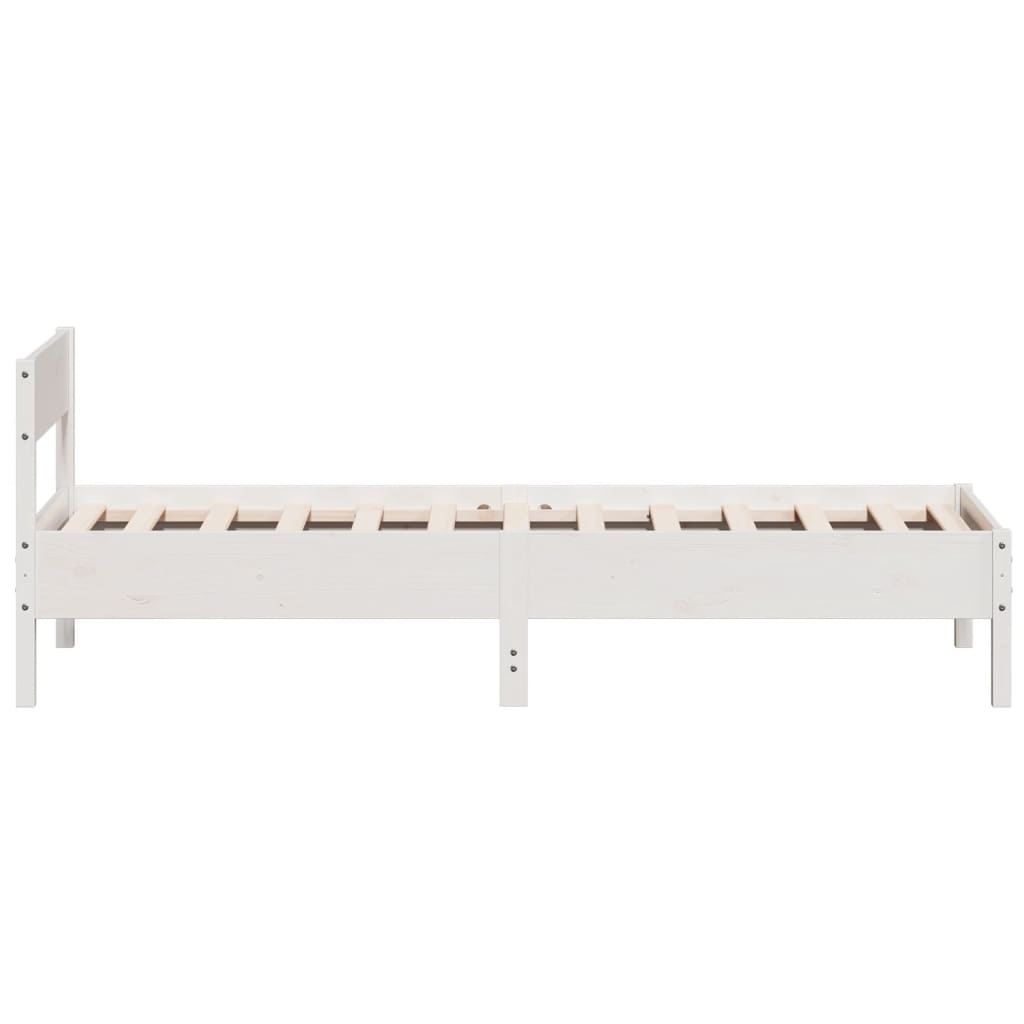 vidaXL Bed Frame without Mattress White 100x200 cm Solid Wood Pine
