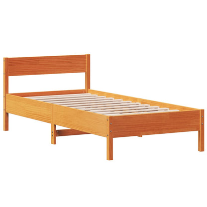 vidaXL Bed Frame without Mattress Wax Brown 100x200 cm Solid Wood Pine