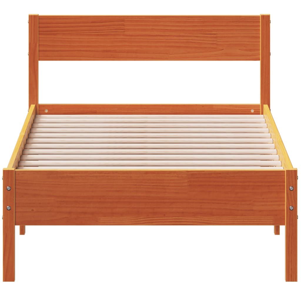 vidaXL Bed Frame without Mattress Wax Brown 100x200 cm Solid Wood Pine