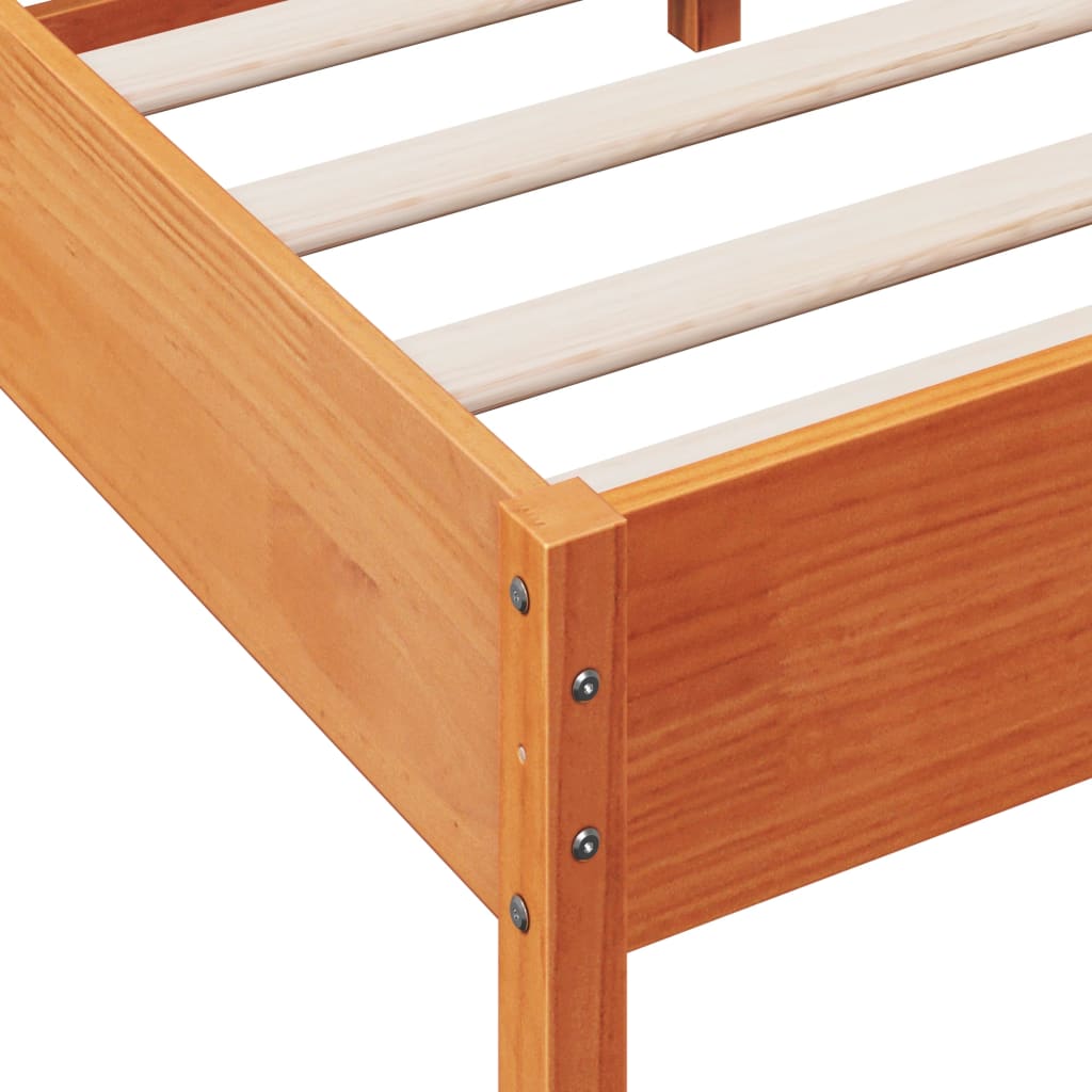 vidaXL Bed Frame without Mattress Wax Brown 100x200 cm Solid Wood Pine