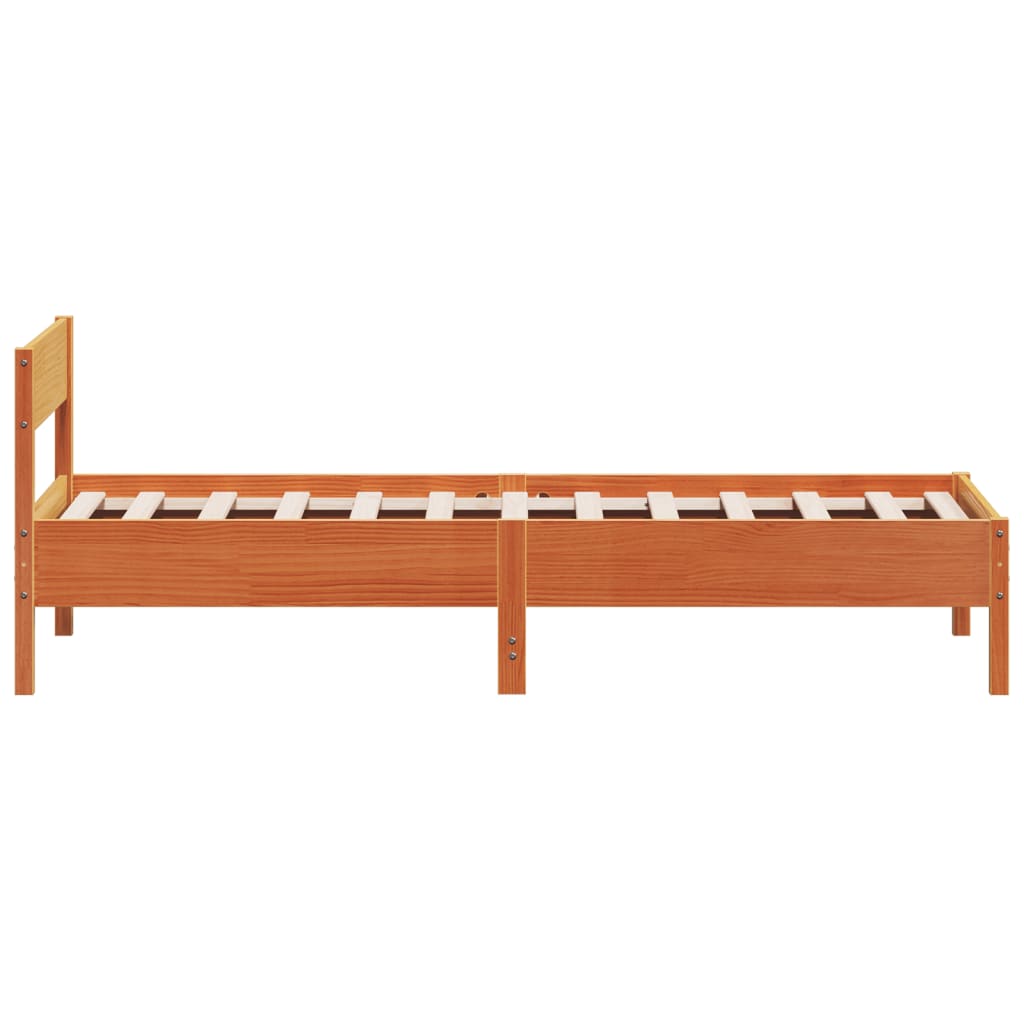vidaXL Bed Frame without Mattress Wax Brown 90x200 cm Solid Wood Pine