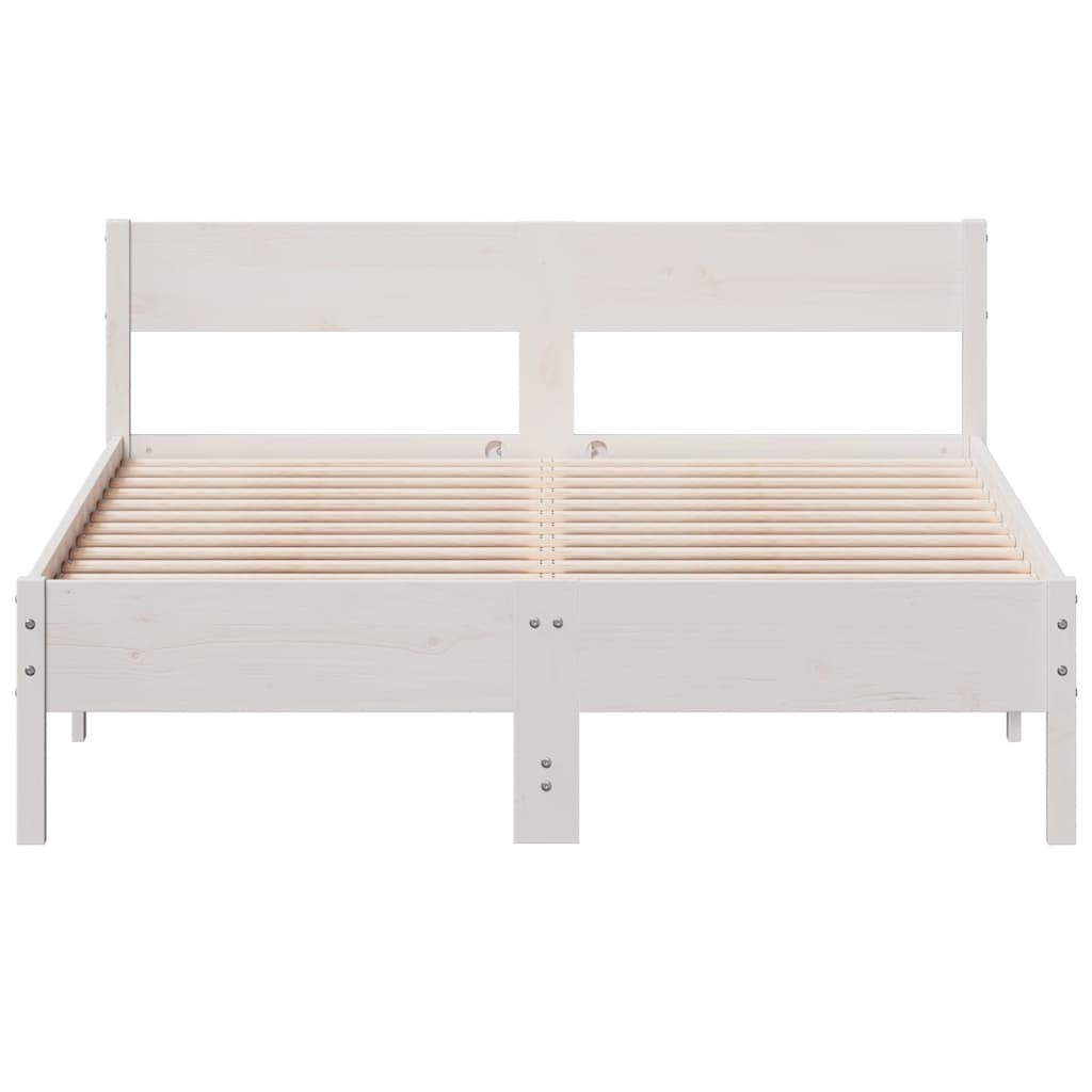 vidaXL Bed Frame without Mattress White 140x190 cm Solid Wood Pine