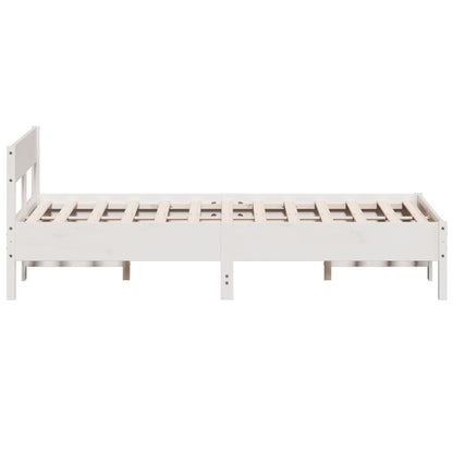 vidaXL Bed Frame without Mattress White 135x190 cm Double Solid Wood Pine