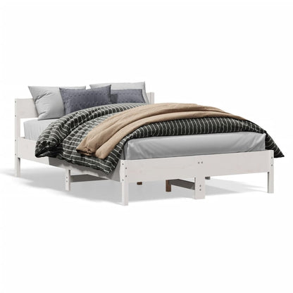 vidaXL Bed Frame without Mattress White 120x190 cm Small Double Solid Wood Pine