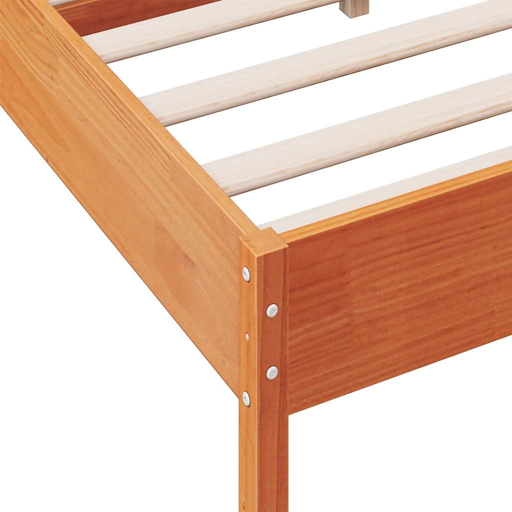 vidaXL Bed Frame without Mattress Wax Brown 120x190 cm Small Double Solid Wood Pine