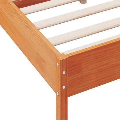 vidaXL Bed Frame without Mattress Wax Brown 120x190 cm Small Double Solid Wood Pine