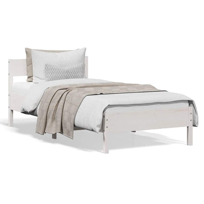 vidaXL Bed Frame without Mattress White 90x190 cm Single Solid Wood Pine