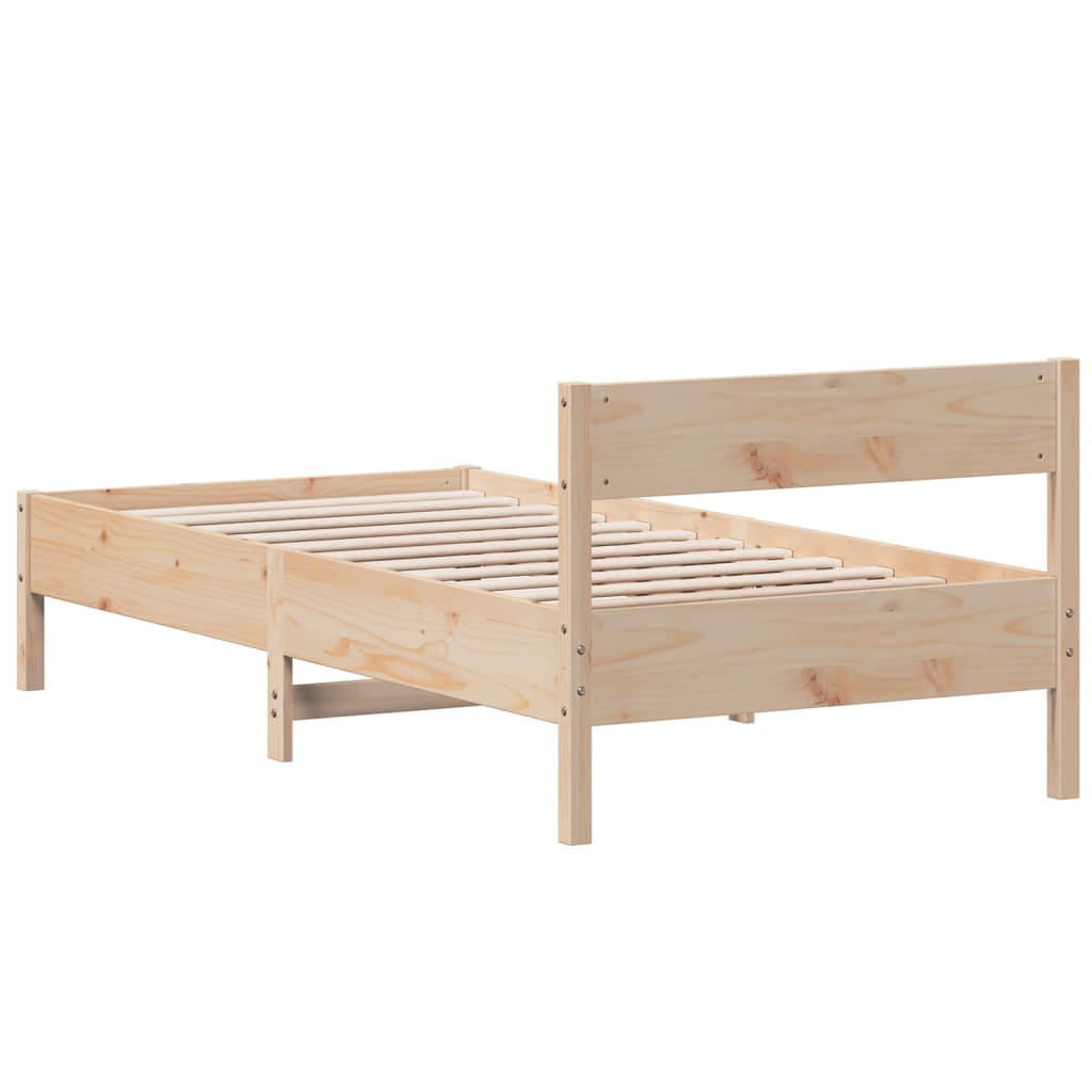 vidaXL Bed Frame without Mattress 75x190 cm Small Single Solid Wood Pine