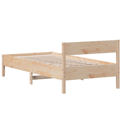 vidaXL Bed Frame without Mattress 75x190 cm Small Single Solid Wood Pine