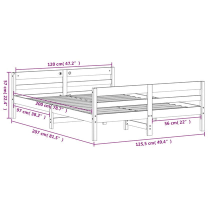 vidaXL Bed Frame without Mattress 120x200 cm Solid Wood Pine