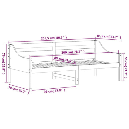 vidaXL Day Bed without Mattress 80x200 cm Solid Wood Pine
