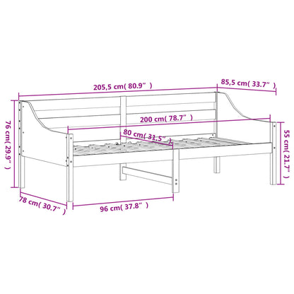 vidaXL Day Bed without Mattress White 80x200 cm Solid Wood Pine