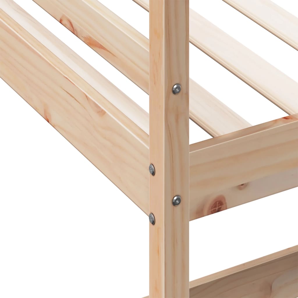 vidaXL Loft Bed without Mattress 90x200 cm Solid Wood Pine
