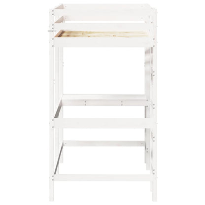 vidaXL Loft Bed without Mattress White 90x200 cm Solid Wood Pine