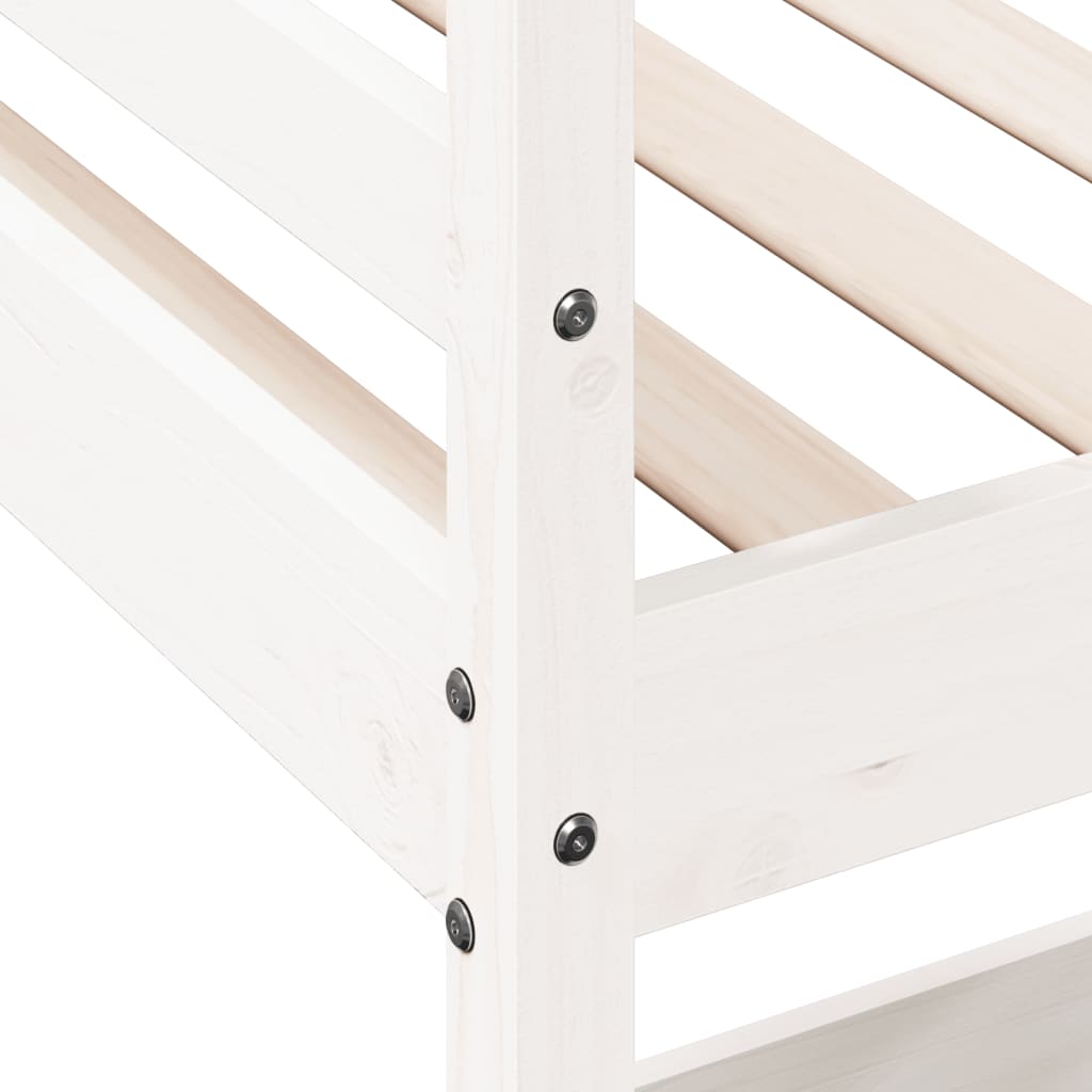vidaXL Loft Bed without Mattress White 90x200 cm Solid Wood Pine