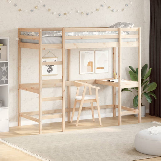 vidaXL Loft Bed without Mattress 80x200 cm Solid Wood Pine
