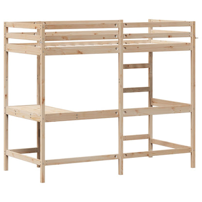vidaXL Loft Bed without Mattress 90x190 cm Single Solid Wood Pine