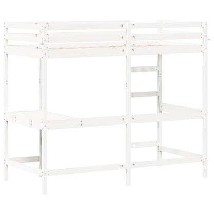 vidaXL Loft Bed without Mattress White 90x190 cm Single Solid Wood Pine