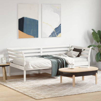 vidaXL Day Bed without Mattress White 75x190 cm Small Single Solid Wood Pine