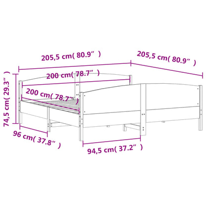 vidaXL Bed Frame without Mattress 200x200 cm Solid Wood Pine