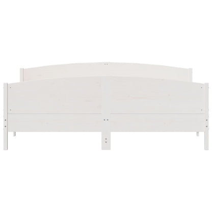 vidaXL Bed Frame without Mattress White 200x200 cm Solid Wood Pine