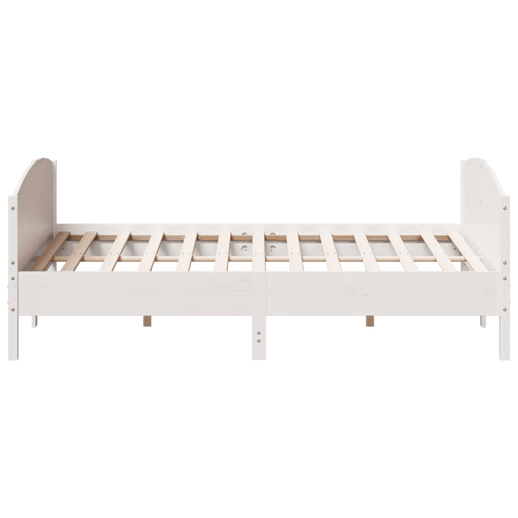 vidaXL Bed Frame without Mattress White 200x200 cm Solid Wood Pine