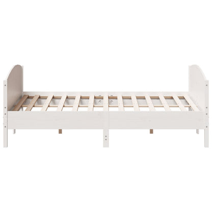 vidaXL Bed Frame without Mattress White 200x200 cm Solid Wood Pine