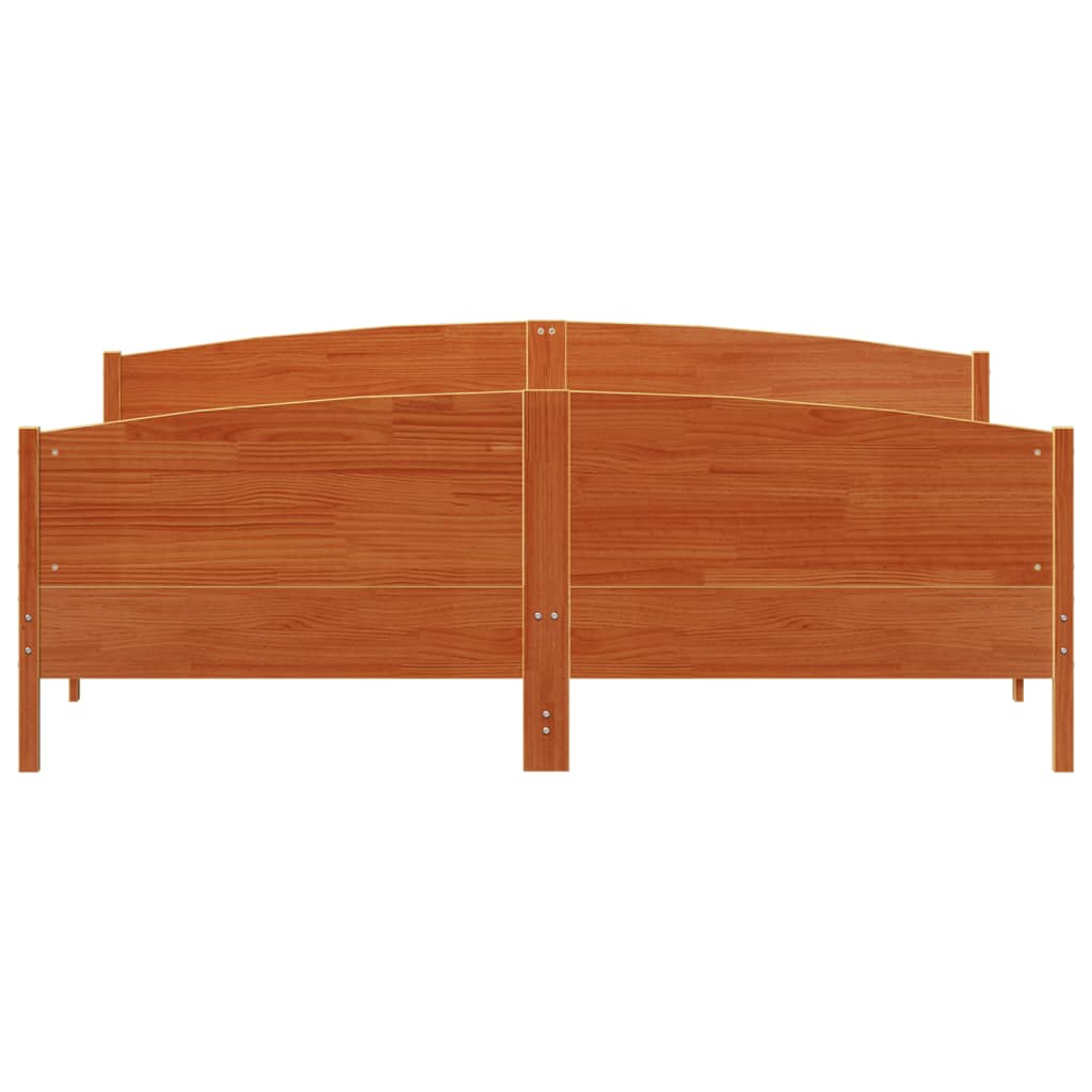vidaXL Bed Frame without Mattress Wax Brown 200x200 cm Solid Wood Pine