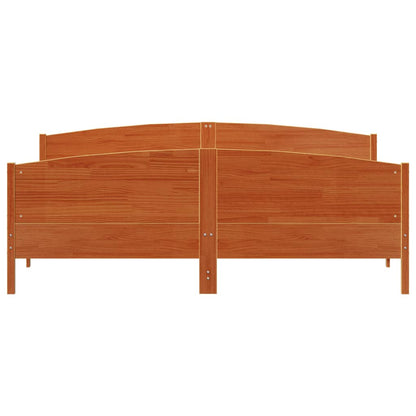 vidaXL Bed Frame without Mattress Wax Brown 200x200 cm Solid Wood Pine