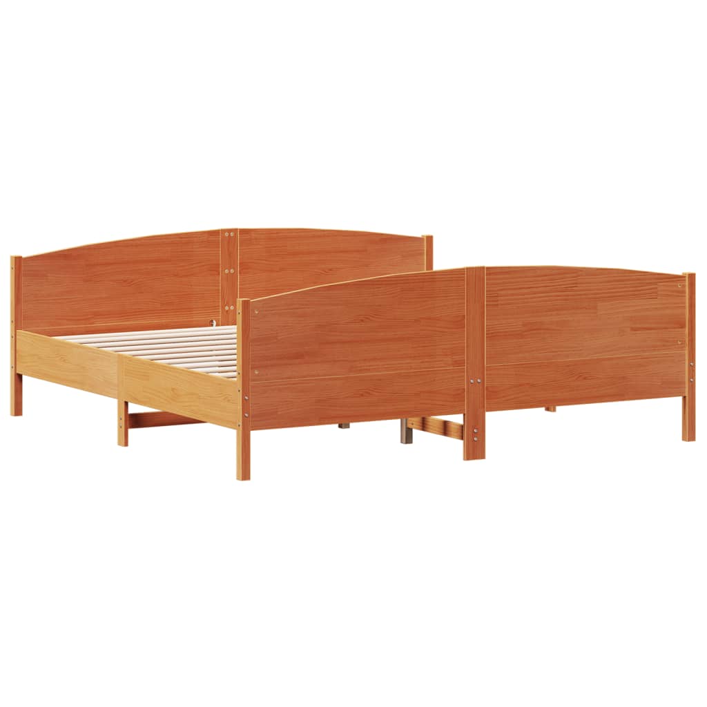 vidaXL Bed Frame without Mattress Wax Brown 200x200 cm Solid Wood Pine