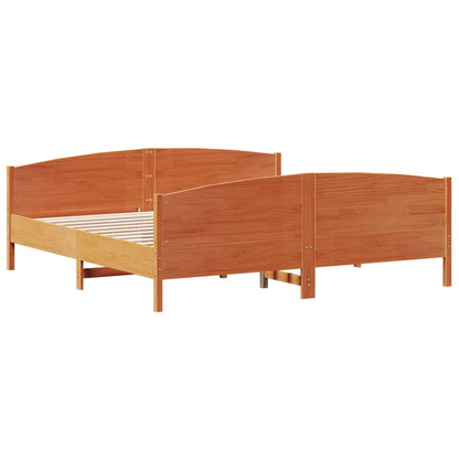 vidaXL Bed Frame without Mattress Wax Brown 200x200 cm Solid Wood Pine