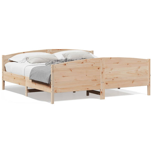 vidaXL Bed Frame without Mattress 180x200 cm Super King Solid Wood Pine