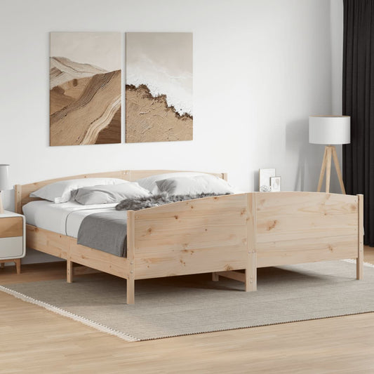 vidaXL Bed Frame without Mattress 180x200 cm Super King Solid Wood Pine