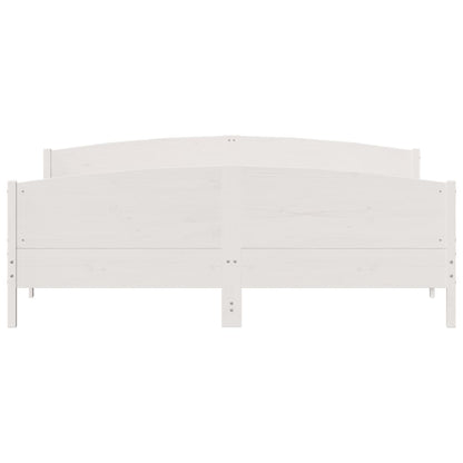 vidaXL Bed Frame without Mattress White 180x200 cm Super King Solid Wood Pine