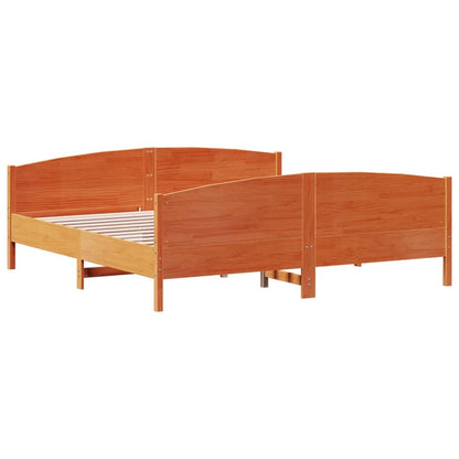 vidaXL Bed Frame without Mattress Wax Brown 180x200 cm Super King Solid Wood Pine