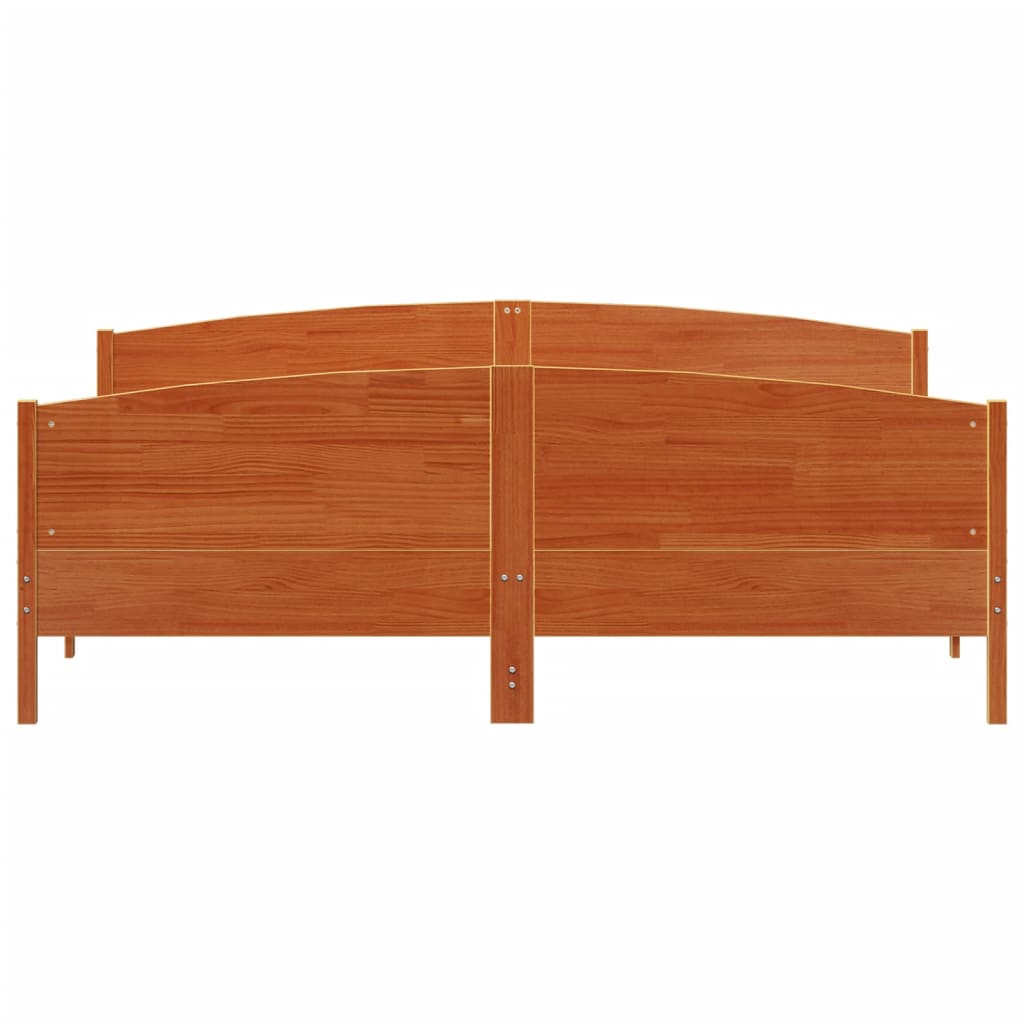 vidaXL Bed Frame without Mattress Wax Brown 180x200 cm Super King Solid Wood Pine