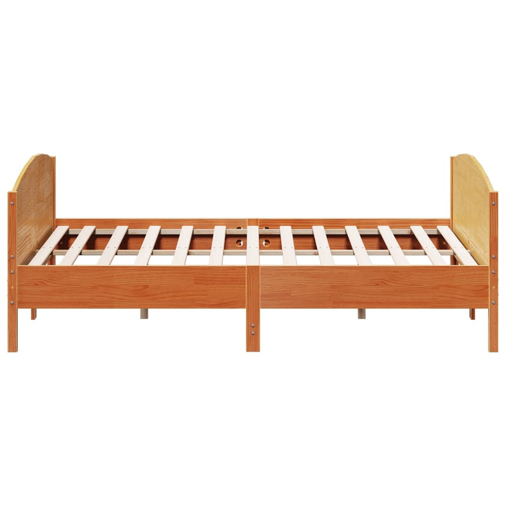 vidaXL Bed Frame without Mattress Wax Brown 180x200 cm Super King Solid Wood Pine