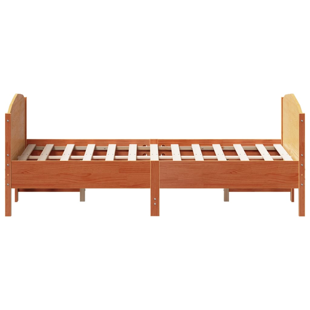 vidaXL Bed Frame without Mattress Wax Brown 160x200 cm Solid Wood Pine