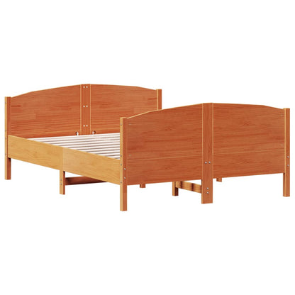 vidaXL Bed Frame without Mattress Wax Brown 160x200 cm Solid Wood Pine